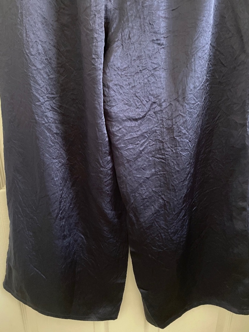 Eileen Fisher Navy Wide-Leg Silk-Blend Pants - Picture 10 of 11